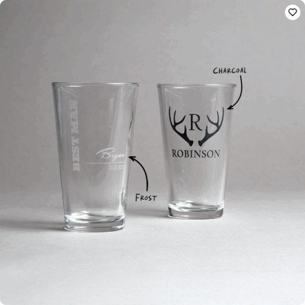 Etched Pint Glasses